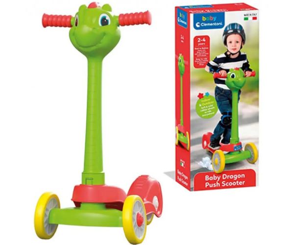 Drak trojkolesová kolobežka pre 2-4-ročné deti - Clementoni Baby