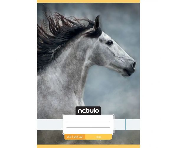 Nebulo: Zošit s mäkkou väzbou A5, 20-32 strán, s roztomilým motívom - Kone