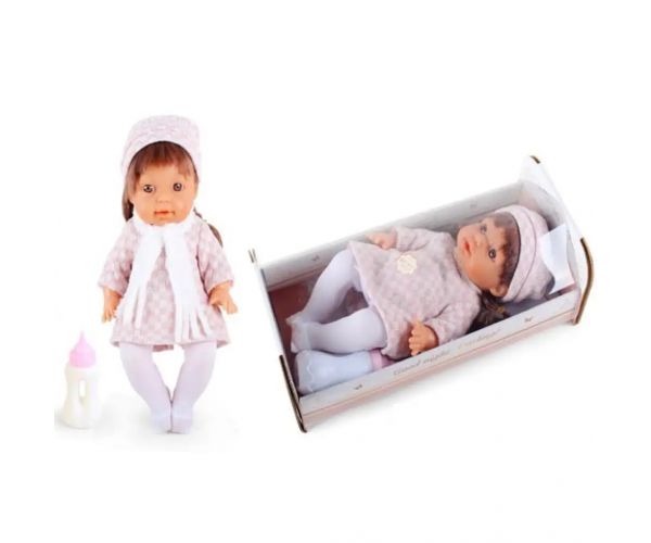 Cikcaková bábika s hlasom a postieľkou 30cm