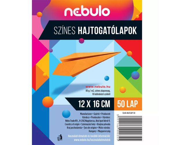 Nebulo: Farebné skladačky, 50 listov, 12x16 cm, 80 g
