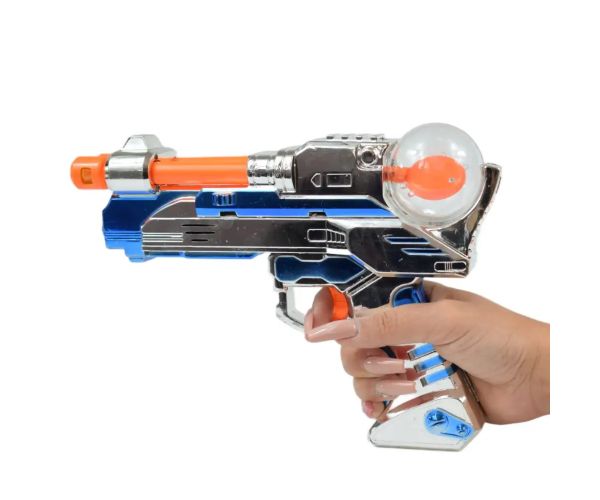 Space Warrior: Elektrická chrómová vesmírna pištoľ so svetlom a zvukom 24cm