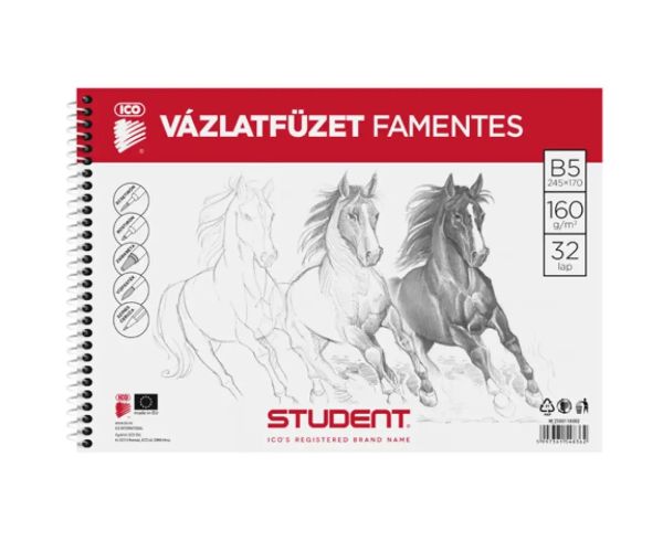 ICO: Student špirálový skicár bezdrevný B/5