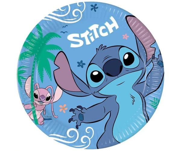 Disney+Stitch papierové taniere 8 ks set 23 cm