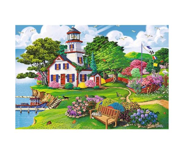 Wood Craft: Letný prístav, 500+1-dielne drevené puzzle - Trefl