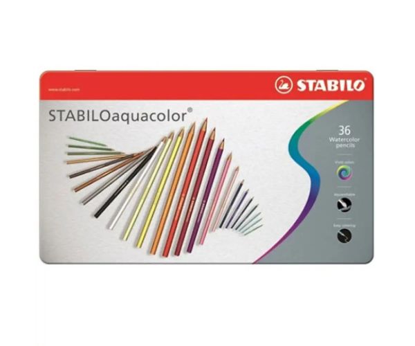 Stabilo: Aquacolor 36 dielny set farebných ceruziek v kovovej krabičke