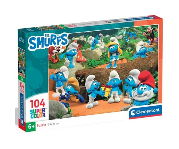 Hupikék trpaslíci lesná zábava 104ks supercolor puzzle - Clementoni