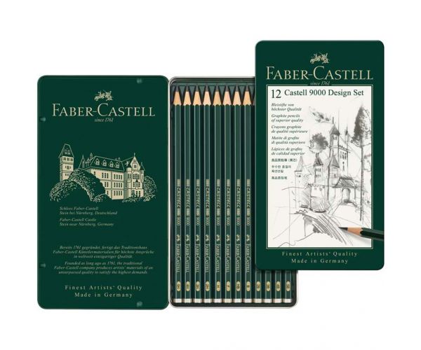 Faber-Castell: 9000 Design grafitceruza szett fém dobozban 12db-os