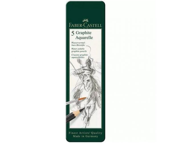 Faber-Castell: Akvarell grafitceruza készlet fém dobozban 5db-os