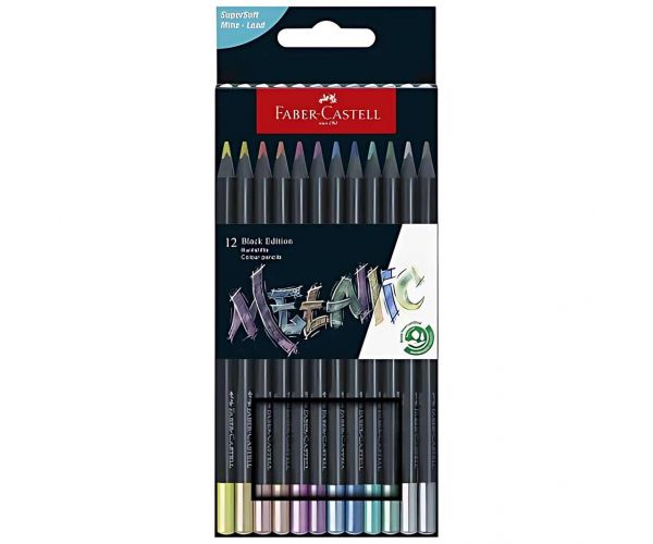 Faber-Castell: Black edition metál színű színesceruza készlet 12db