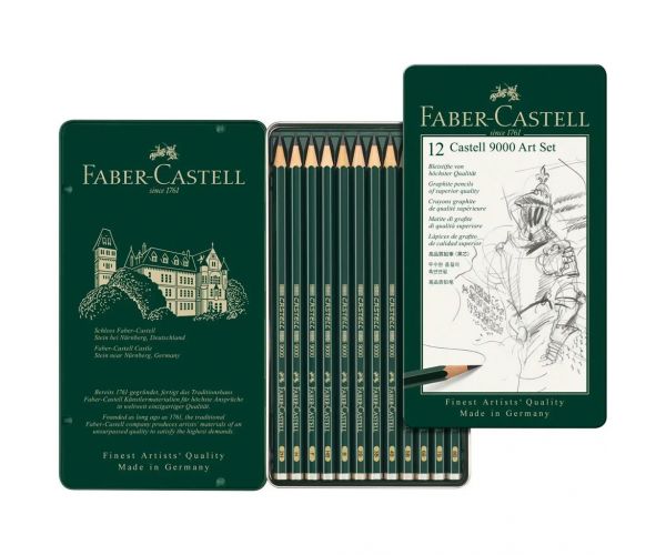 Faber-Castell: Castell 9000 Grafitceruza 12db-os szett fém dobozban