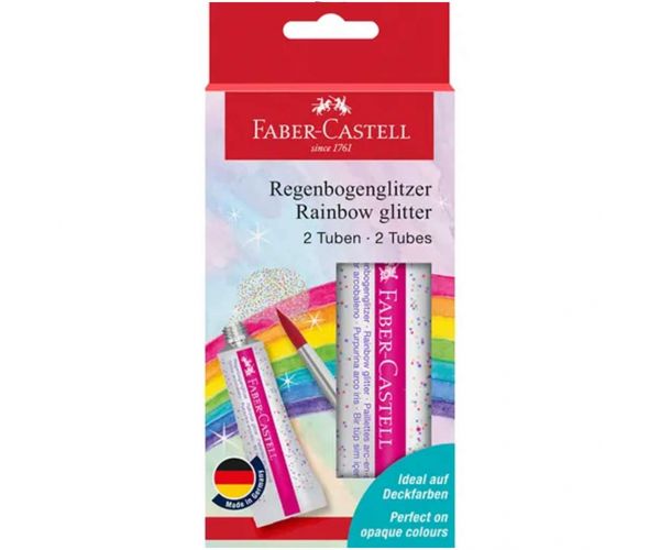 Faber-Castell: Szivárvány színű csillám ragasztó 2x12ml