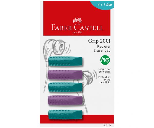 Faber-Castell: GRIP 5 db-os kupakradír szett lila és kék színben