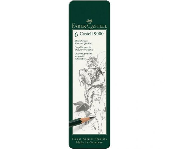 Faber-Castell: Castell 9000 Grafitceruza 6db-os szett fém dobozban