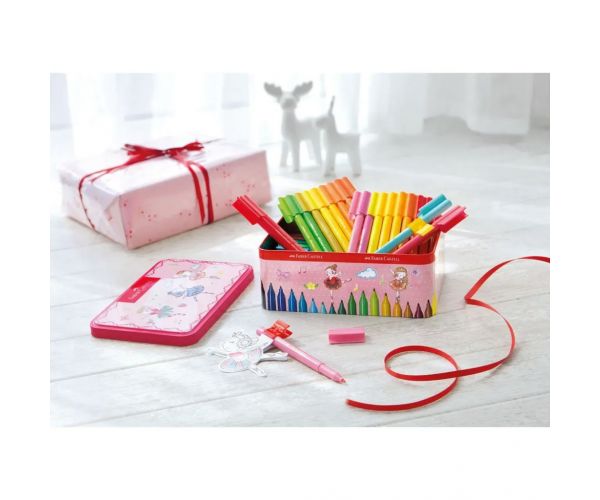 Faber Castell: Connector filctoll készlet 33db-os Ballerina mintás fém dobozban