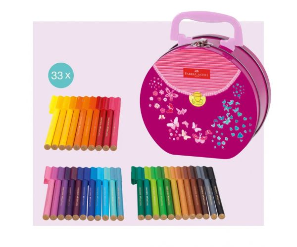 Faber Castell: Connector filctoll készlet 33db-os pillangós fém kézitáskában