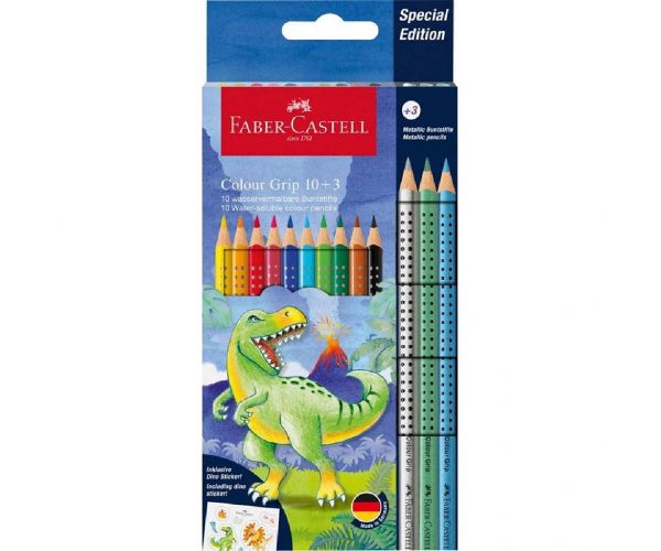Faber-Castell: Dinoszauruszos Grip színesceruza készlet 10+3db-os csomag