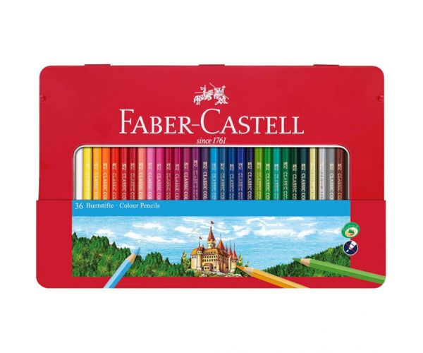 Faber-Castell: Színes ceruza szett fém dobozban 36db-os