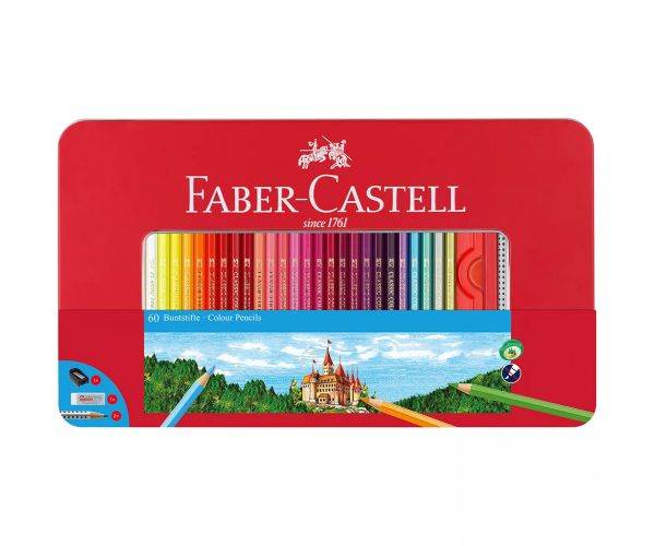 Faber-Castell: Színes ceruza szett fém dobozban 60db-os