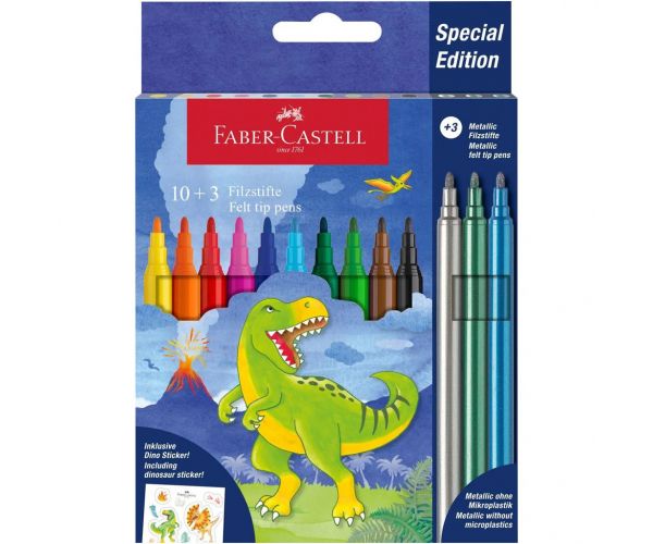 Faber-Castell: Dinoszauruszos filctoll 10+3db-os csomag