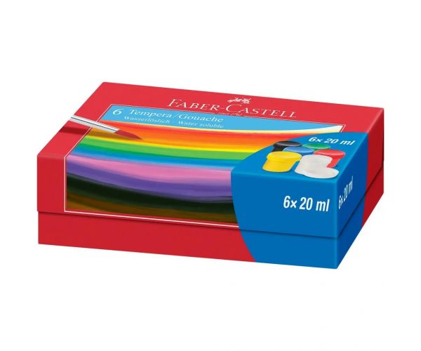 Faber-Castell: Tégelyes tempera szett 6x20ml