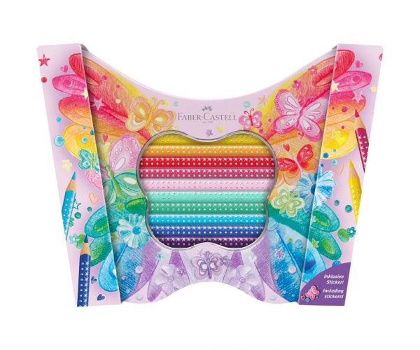 Faber-Castell: Sparkle Butterfly 20db-os színes ceruza készlet fém dobozban