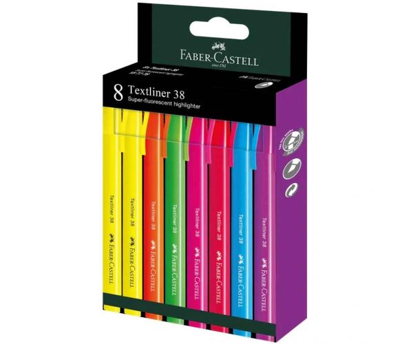 Faber-Castell: Textliner 38 Szövegkiemelő szett fluoreszkáló színekkel 8db-os csomag