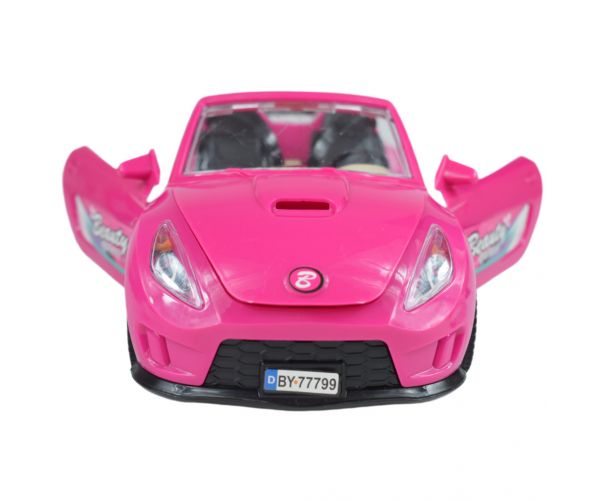 Fashion Sport Car: Rózsaszín sportautó szett fénnyel és hanggal, helikopterrel
