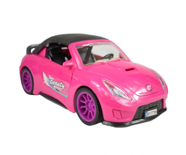 Fashion Sport Car: Rózsaszín sportautó szett fénnyel és hanggal, helikopterrel