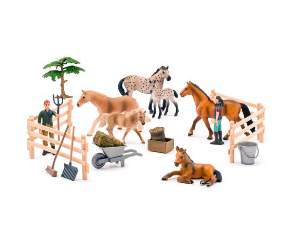 Faunica: 25db-os játékszett lovakkal - Woodyland
