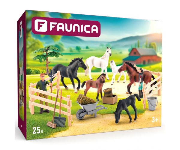Faunica: 25db-os játékszett Lipicai lovakkal - Woodyland