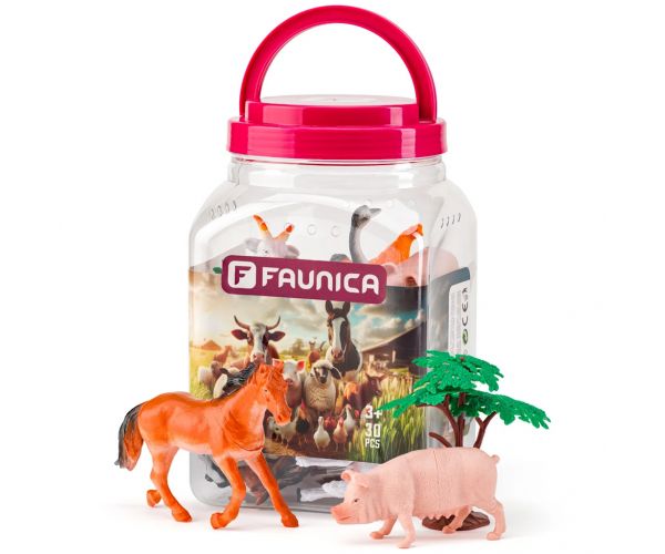 Faunica: Farm állatai játékszett vödörben - Woodyland