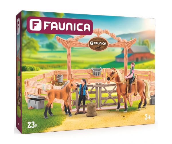Faunica: Lovarda lovakkal és lovasokkal 23db-os játékszett - Woodyland