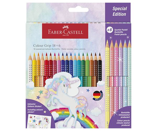 Faber-Castell: 24db-os GRIP színesceruza szett 6db pasztell színnel