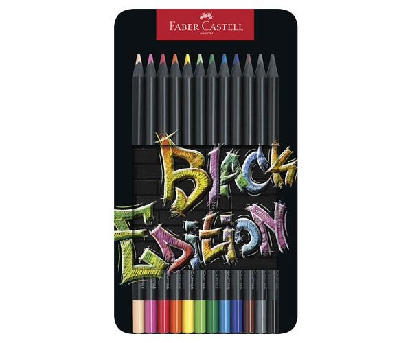 Faber-Castell: Black Edition színes ceruza 12db-os szett fém dobozban