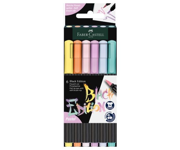 Faber-Castell: Black Edition pasztell színek 6db-os színes filctoll szett