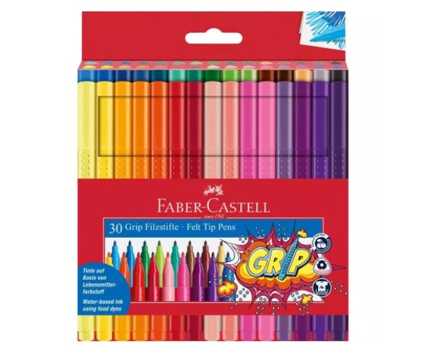 Faber-Castell: Grip 30db-os színes filctoll szett