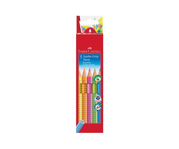 Faber-Castell: GRIP Jumbo Neon színesceruza készlet - 5db