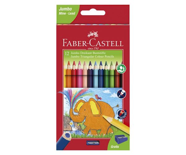 Faber-Castell: Jumbo 12db-os háromszögletű színes ceruza szett