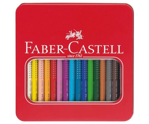 Faber-Castell: Jumbo Grip színesceruza készlet fémdobozban 16db-os