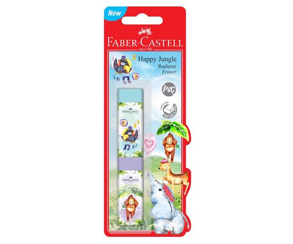 Faber-Castell: Vidám dzsungel PVC menetes radír 2db-os szett