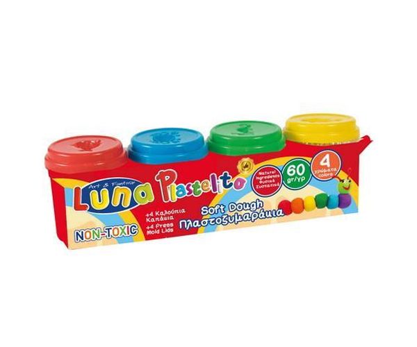 Színes tégelyes gyurma szett 4db-os 60gr