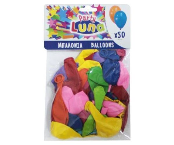 Színes party lufi 24cm-es 50db-os szett
