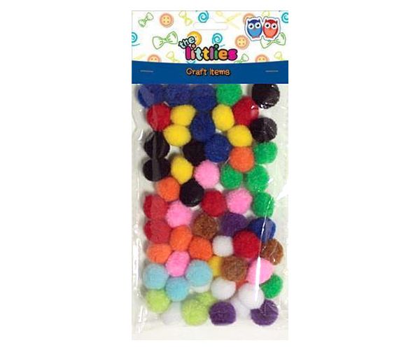 Színes pompon szett 15mm 60db