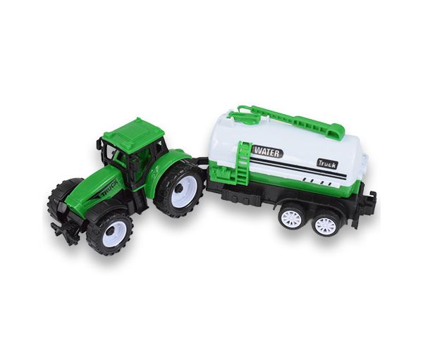 Farm Truck: Zöld két részes traktor szett utánfutóval