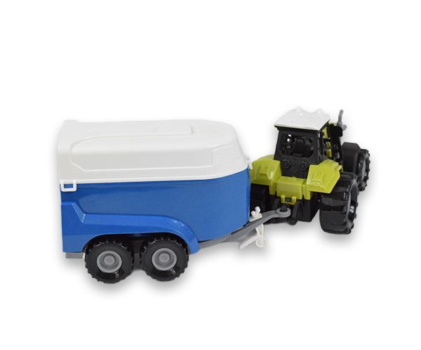 Farm Truck: Lószállító traktor utánfutóval, fénnyel és hanggal 23cm