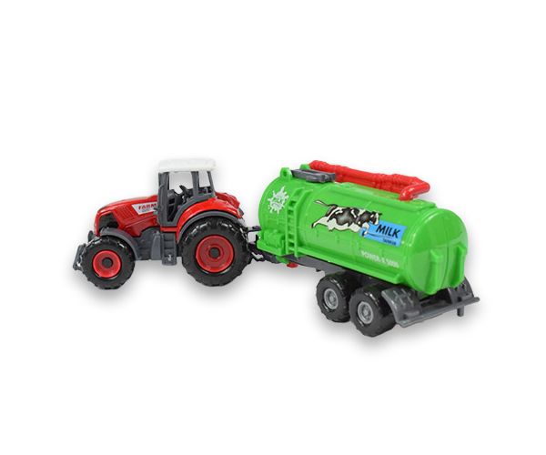 Farm Set: Mezőgazdasági traktor utánfutóval négyféle változatban 22cm