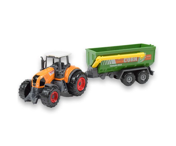 Farm Set: Mezőgazdasági traktor utánfutóval négyféle változatban 22cm