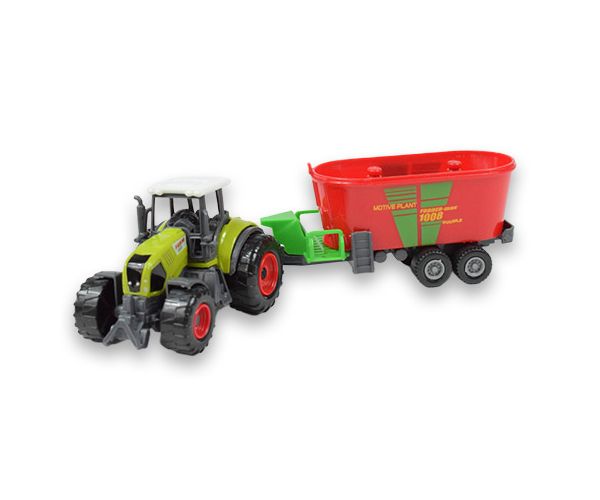 Farm Set: Mezőgazdasági traktor utánfutóval négyféle változatban 22cm