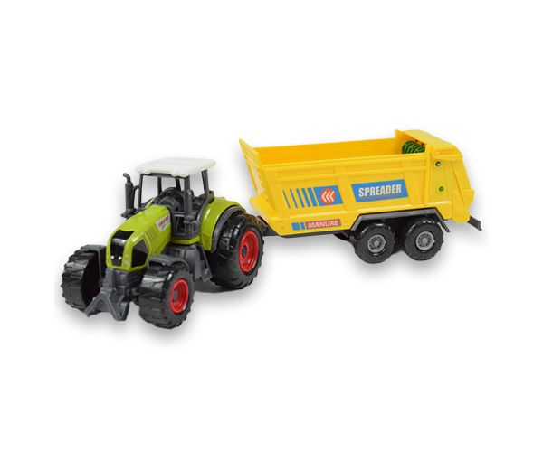 Farm Set: Mezőgazdasági traktor utánfutóval négyféle változatban 22cm
