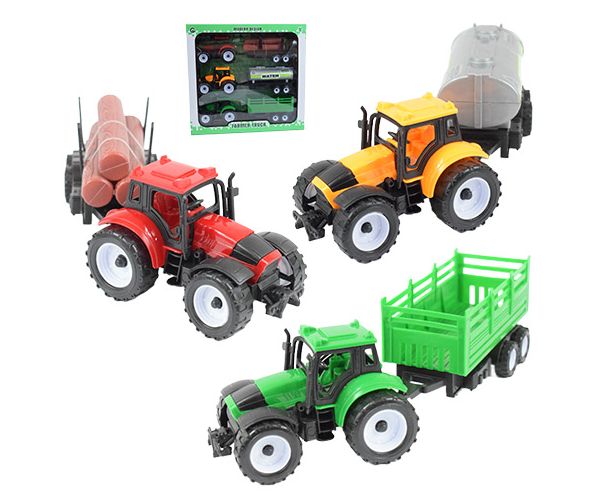 Farmer Truck: Farm traktorok utánfutóval 3 db-os szett 28cm